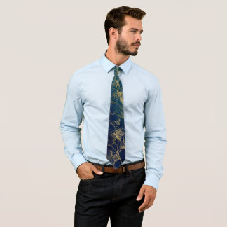 Dark navy and gold vintage elegant tie