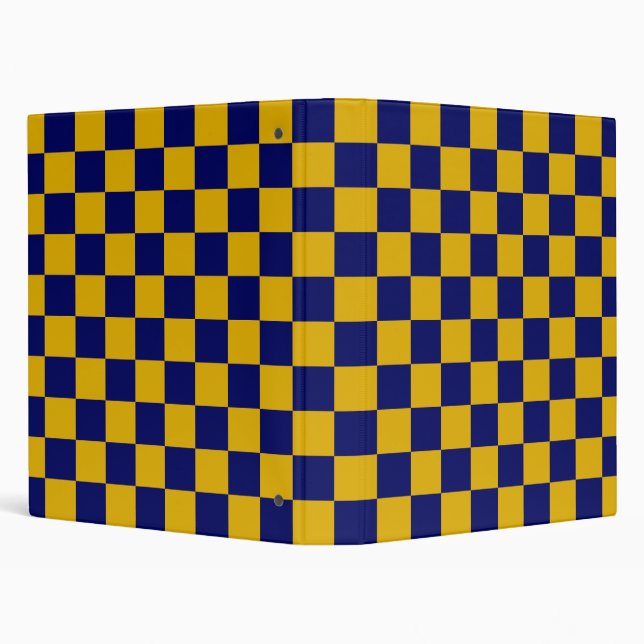 Dark Navy and Mustard Yellow Checkerboard Binder (Background)