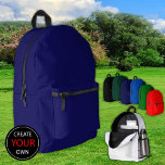 Dark Navy Blue Backpack, Bag / Customize<br><div class="desc">Backpack: Create Your Own custom bag / backpack with text. Easy adjustments (Edit Design button) by adding more text,  background colours or more images.</div>