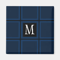 Dark Navy Blue Custom Single Initial Striped