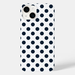 Dark navy blue polka dots Case-Mate iPhone 14 case