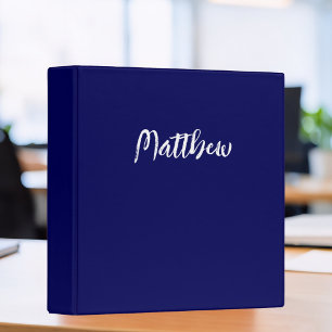 dark navy blue solid colour -personalized binder