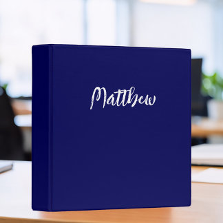 dark navy blue solid colour -personalized  binder