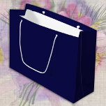 Dark Navy Blue solid minimalist Large Gift Bag<br><div class="desc">Gift Bag "Large" featuring minimalist solid Dark Navy colour "deep ocean" with personalized Name / text - elegant gift wrapping for your loved ones.</div>