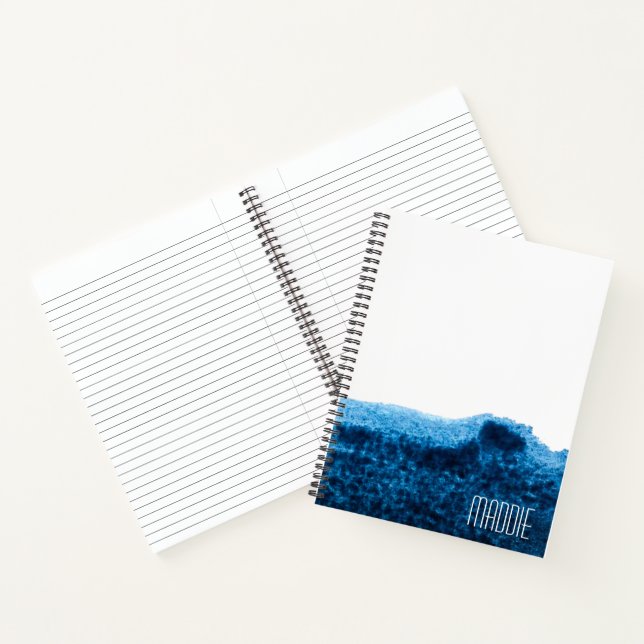 Dark navy blue watercolor minimal notebook (Inside)