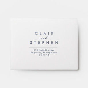 Dark Navy Font Self-Addressed RSVP Envelope