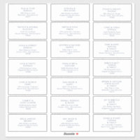 Dark Navy Font Wedding Guest Address Sticker