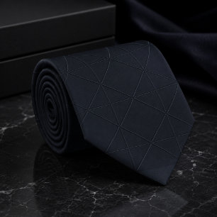 Dark Navy Funeral Geometric  Tie