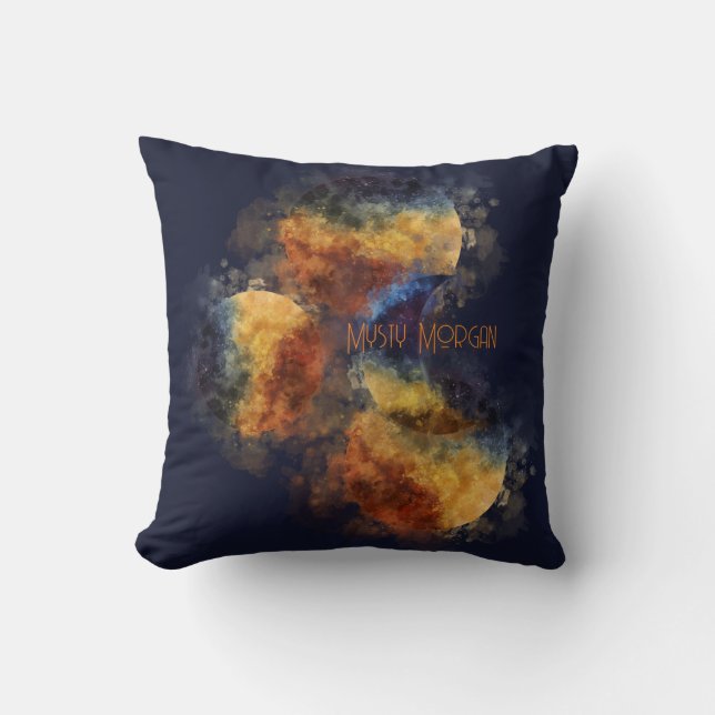 Dark Navy Mystic Autumn Throw Pillow (Front)