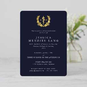 Dark Navy Registered Nurse Asclepius+Laurel Wreath