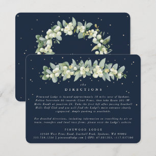 Dark Navy Snowberry+Eucalyptus Garland Directions Enclosure Card