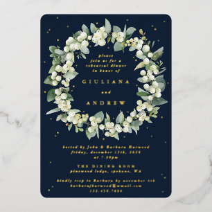 Dark Navy Snowberry+Eucalyptus Wedding Rehearsal