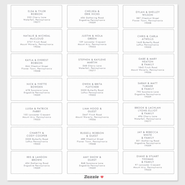 Dark Navy Wedding Guest Address labels (Sheet)