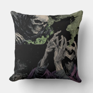 Dark Necromancy & Grim Reaper - Dark Fantasy Skele Throw Pillow