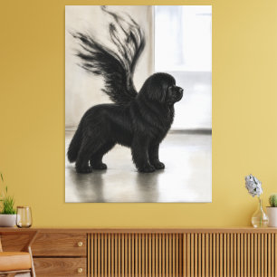 Dark Newfoundland Memorial Angel Canvas Print