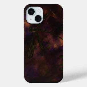 Dark Night Dragonfly Fire iPhone 15 Case