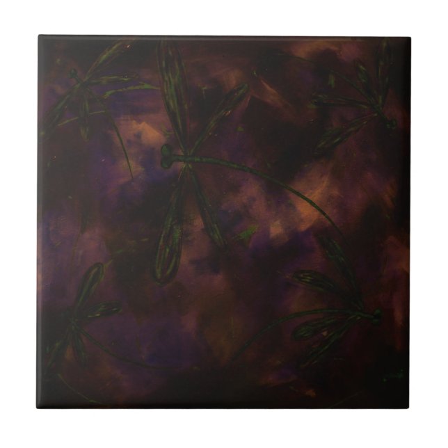 Dark Night Dragonfly Fire Tile (Front)