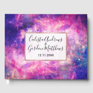 Dark Night Gradient Galaxy Glowing Zodiac Starry S Guest Book