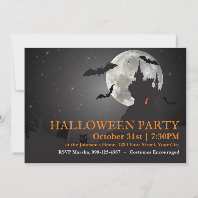Dark Night Halloween Party Invitation (Front)
