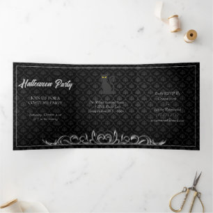 Dark Night Halloween Party Tri-Fold Invitation