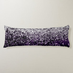 Dark Night Purple Black Silver Glitter #1 #shiny Body Pillow