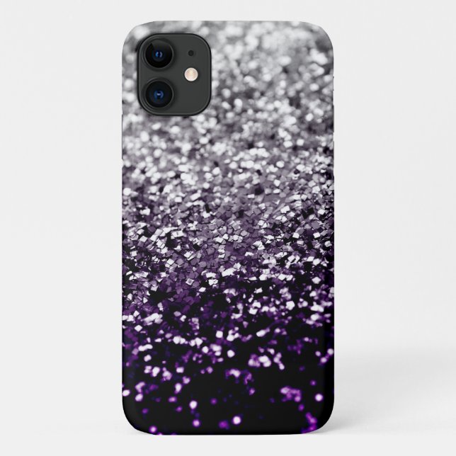 Dark Night Purple Black Silver Glitter #1 #shiny Case-Mate iPhone Case (Back)