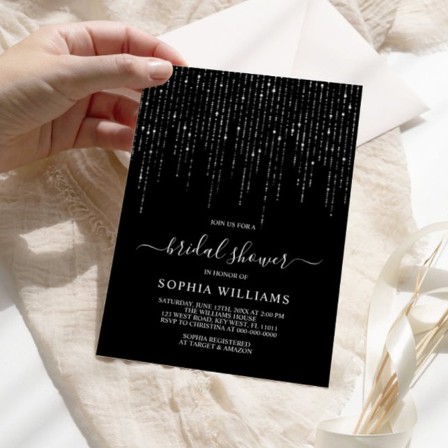Dark Night & String Lights Bridal Shower Invitation (Creator Uploaded)