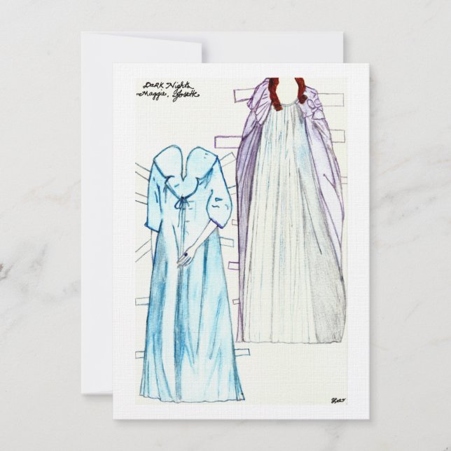 Dark Nights Linen Paper Doll Fashions for Maggie Invitation (Front)