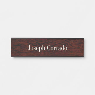 Dark Oak Look Hanging Wall Nameplate