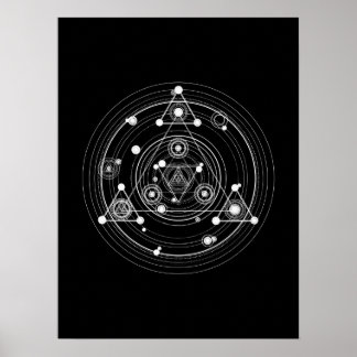 Dark occult style sacred geometry poster