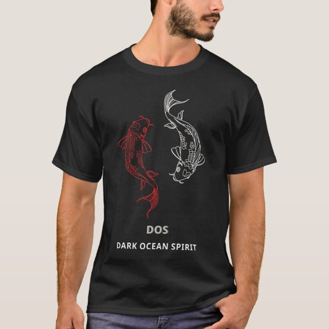Dark Ocean S T-Shirt – Majestic White and Red Whal (Front)