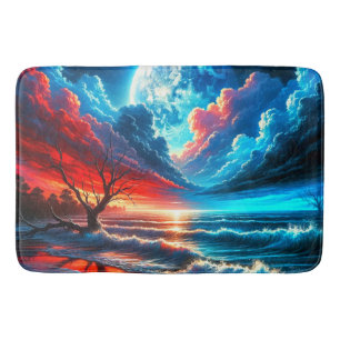 Dark Ocean Scene Bath Mat