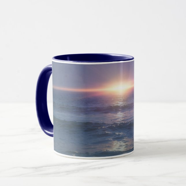 Dark Ocean Sunset Dramatic Beach Lover Mug (Front Left)
