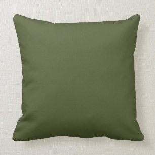 Dark Olive Army Green Modern Colour Only 4 Throw Pillow