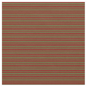 Dark Olive Green and Dark Red Pattern of Stripes Fabric