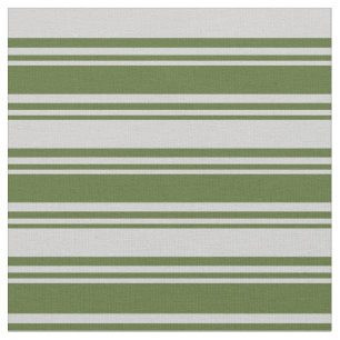 Dark Olive Green and Light Grey Stripes Pattern Fabric