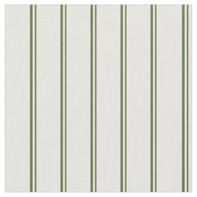 Dark Olive Green and Mint Cream Striped Pattern Fabric (Close Up)