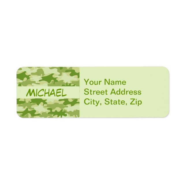 Dark Olive Green Camo Camouflage Personalized Name (Front)