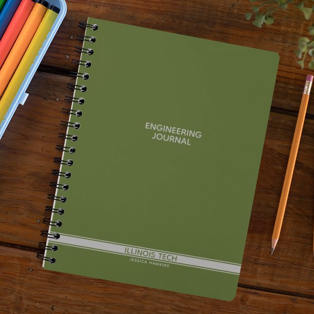 Dark Olive Green Classic Stripe Spiral Notebook Planner (Creator Uploaded)