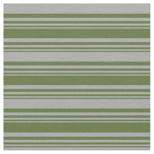 Dark Olive Green & Dark Grey Coloured Lines Fabric