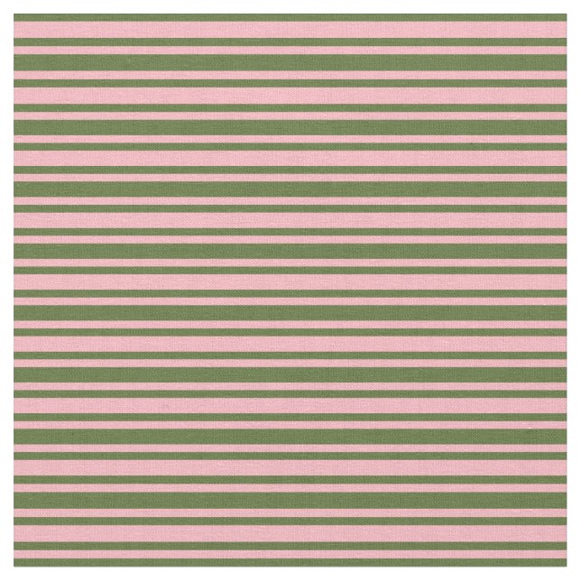 Dark Olive Green & Light Pink Coloured Lines Fabric (Close Up)