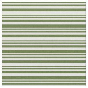 Dark Olive Green & Mint Cream Coloured Lines Fabric