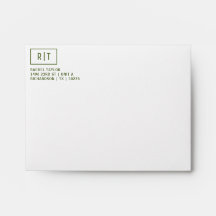 Dark Olive Green Monogram Return Address
