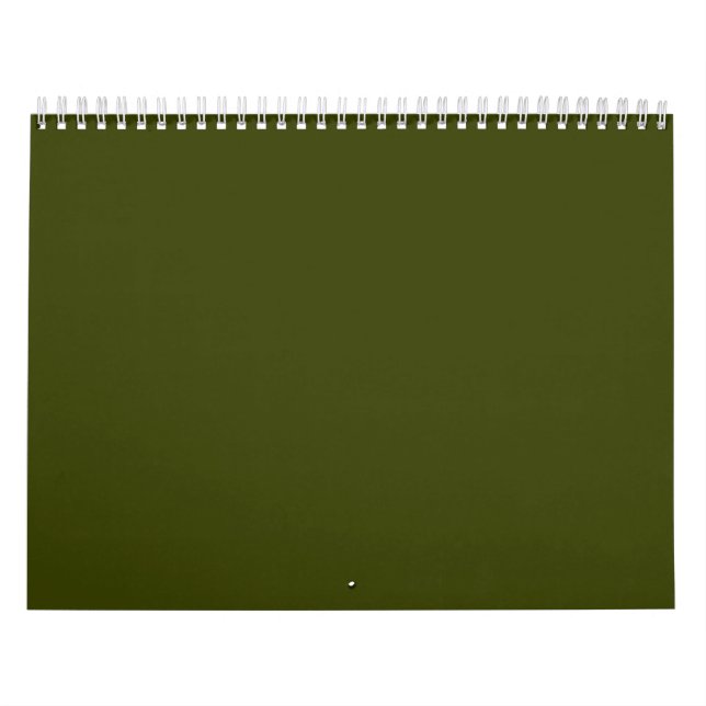 Dark olive green solid colour calendar (Cover)