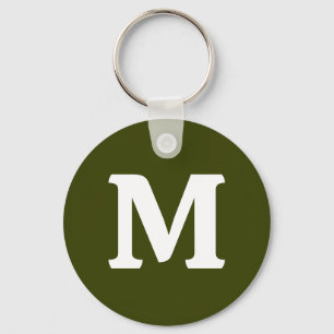 Dark olive green solid colour keychain