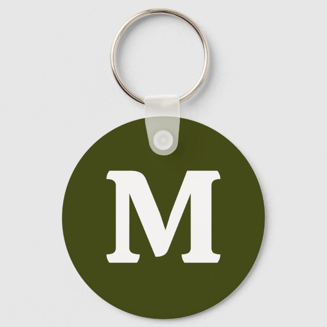 Dark olive green solid colour keychain (Front)