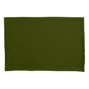 Dark olive green solid colour pillowcase