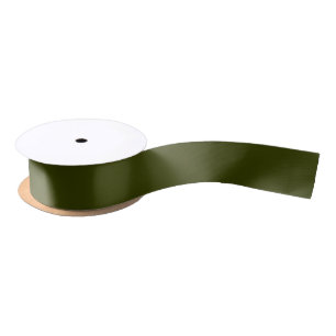Dark olive green solid colour satin ribbon