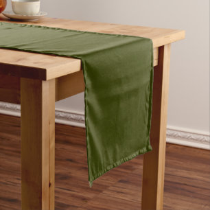 Dark olive green solid colour short table runner