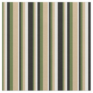 Dark Olive Green, Tan, Mint Cream & Black Coloured Fabric